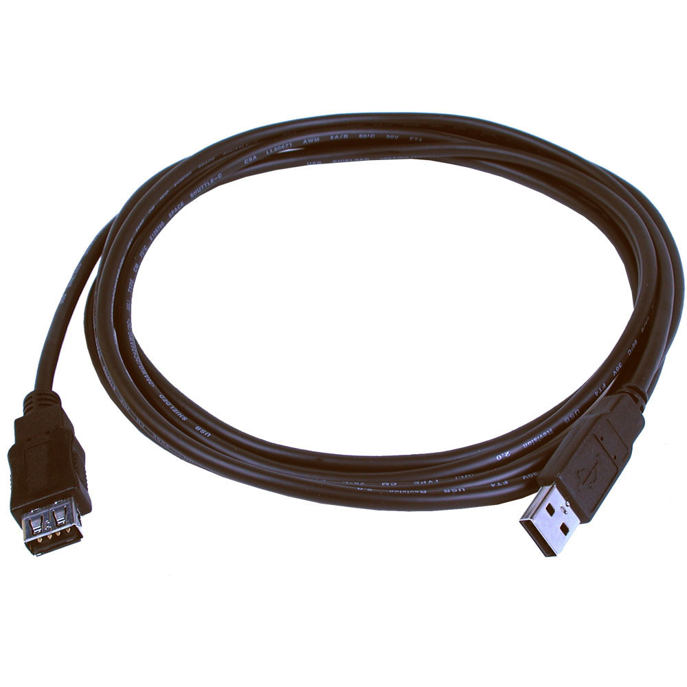 USB Type A M/F; 3-meter (black) cable