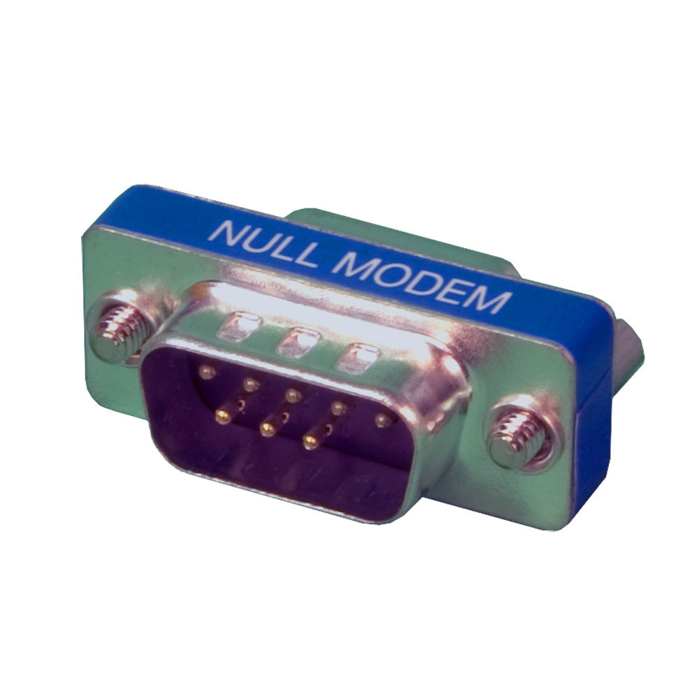 DB9M to DB9F Low Profile Null Modem Adapter