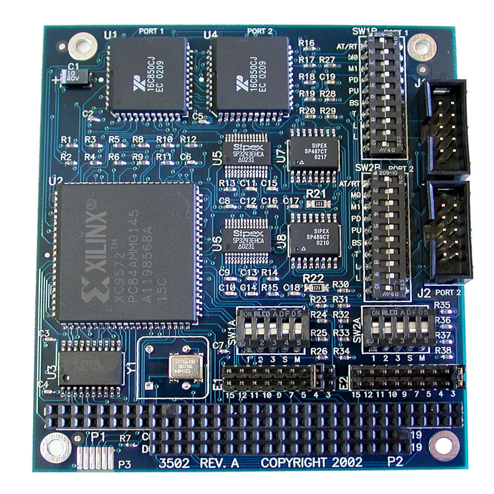 SIO.104+2: 2 PORT PC104 RS232/422/485 Async Serial Adapter