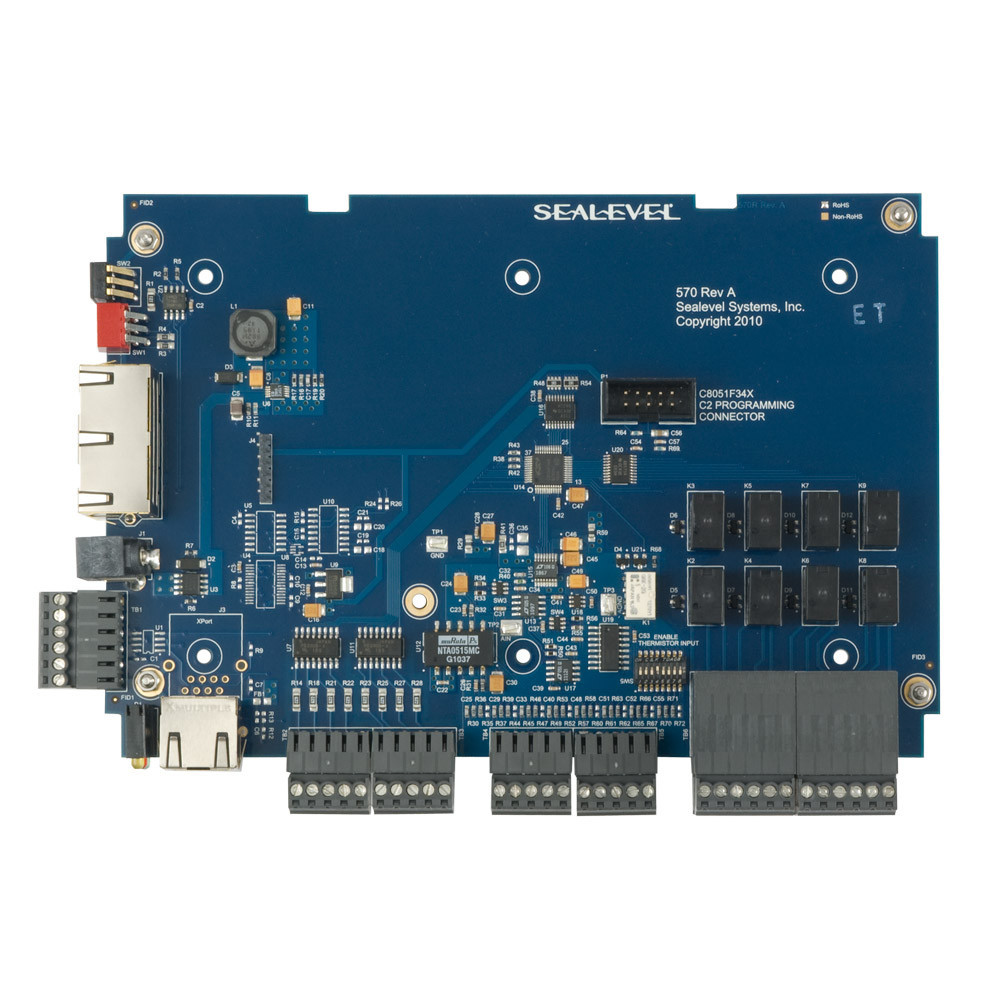 SeaI/O RS232 Modbus RTU w/ 8 16-Bit A/D Inputs; 8 Isolated Inputs; 8 Form C Outputs