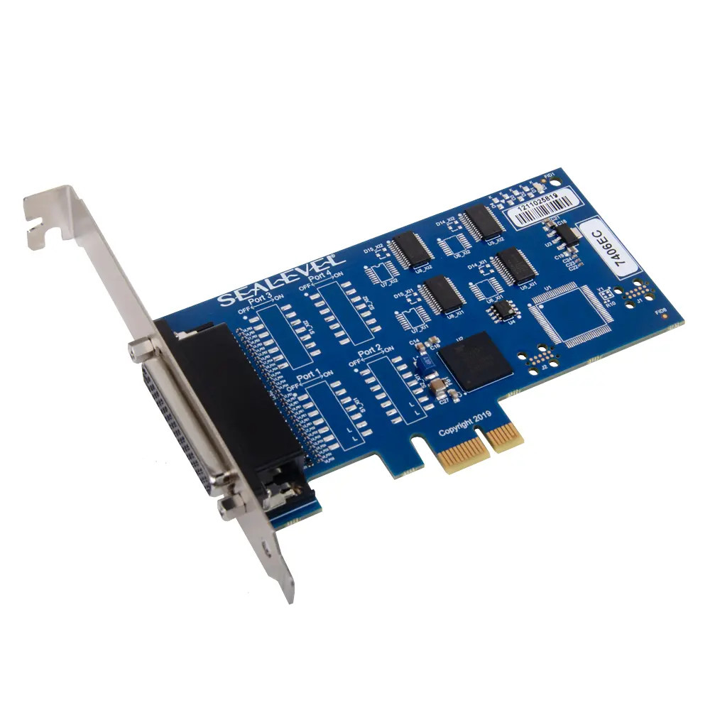 7406EC - Low Profile PCIe 4-Port RS-232 Async Serial Card