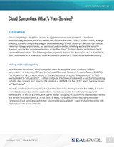 White Paper: Cloud Computing: What’s Your Service?