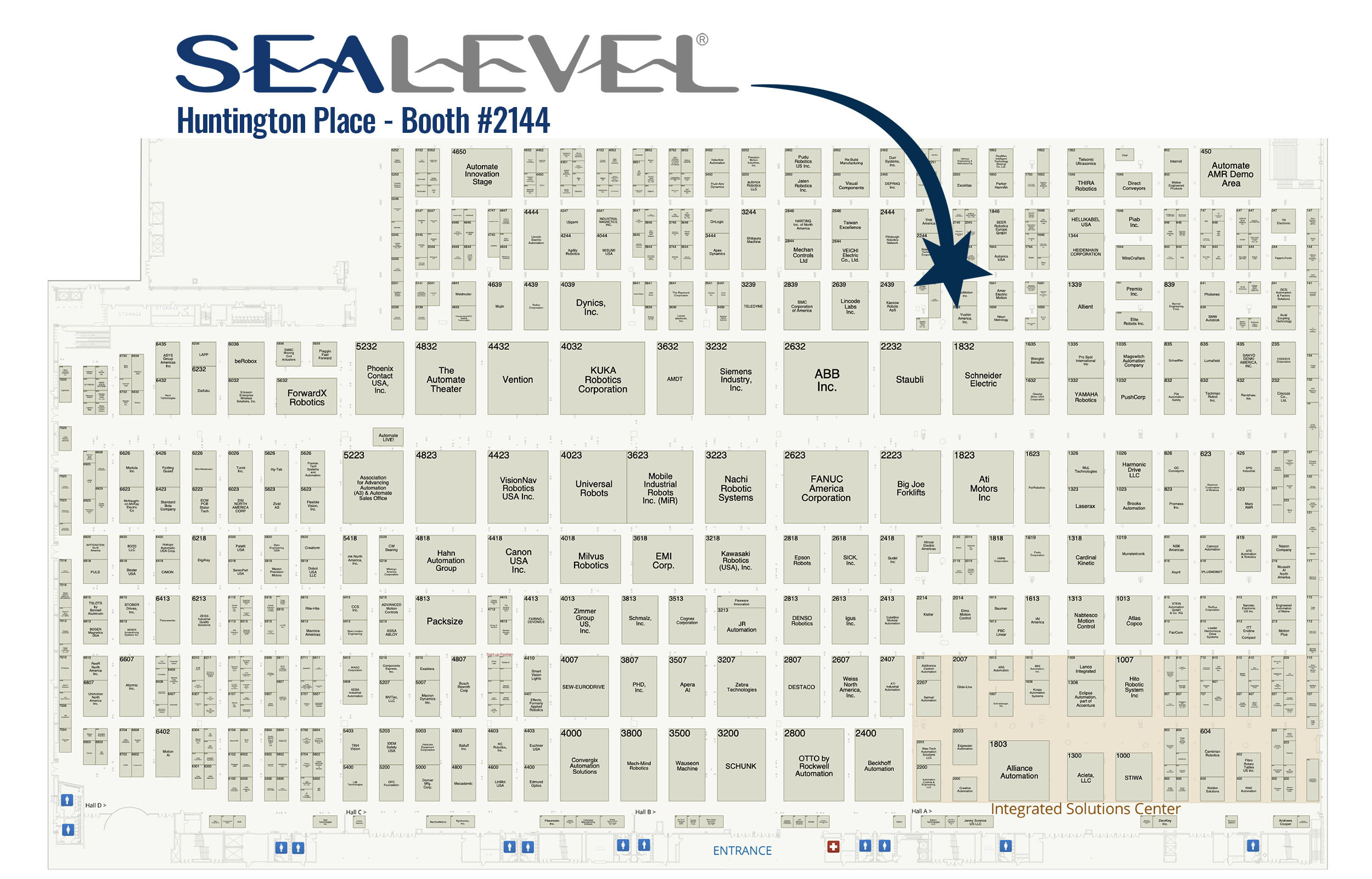 Map of Sealevel's booth location at Automate 2025