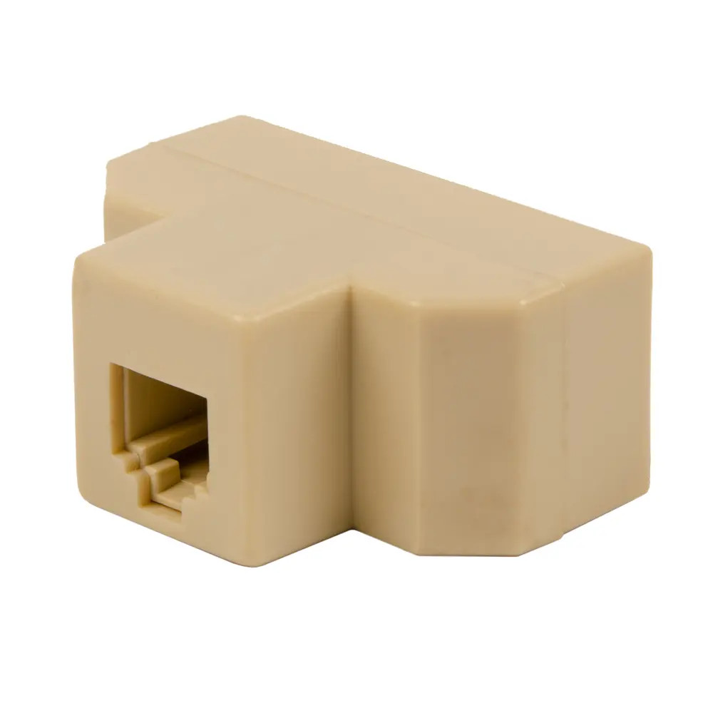 JDigJid Beige RJ11 6P4C - Presa maschio a 5 porte 6P2C, supporto linea telefonica adattatore splitter