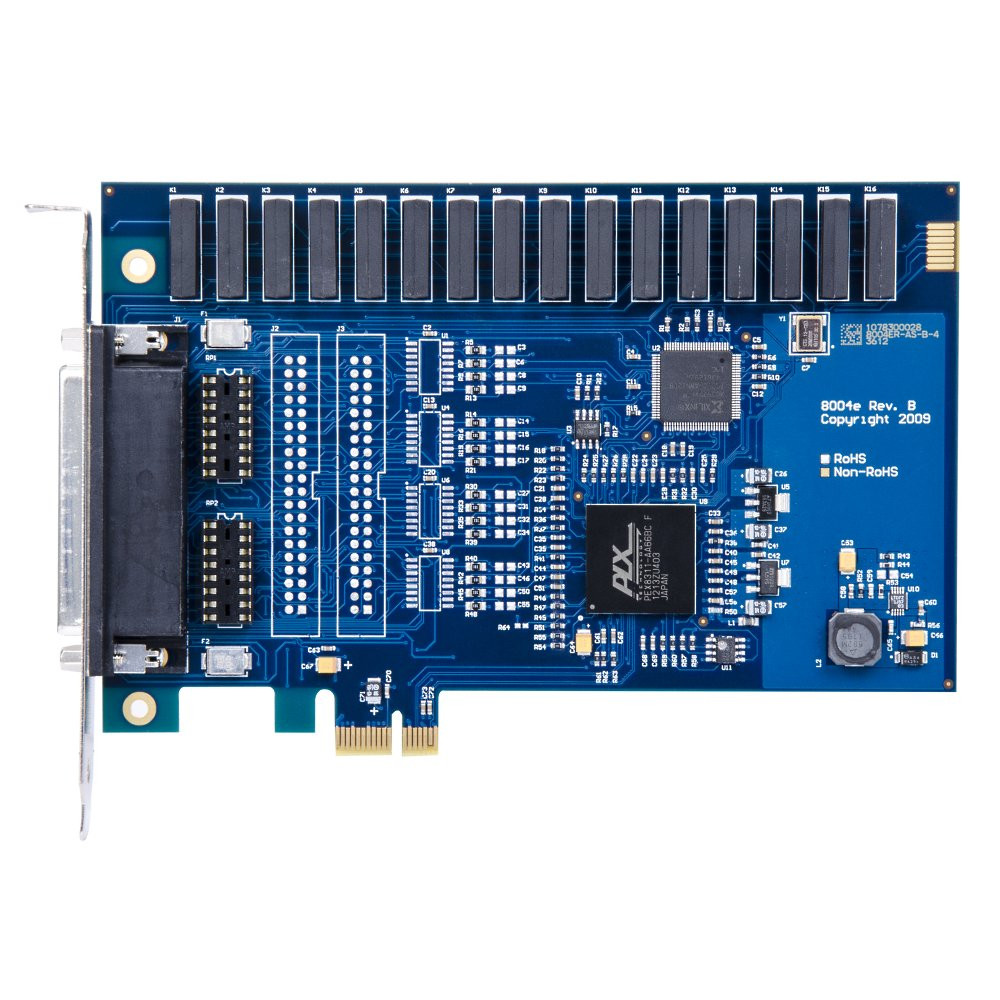 REL-16.PCIe: PCI Express 16 Reed Relay Output Digital I/O