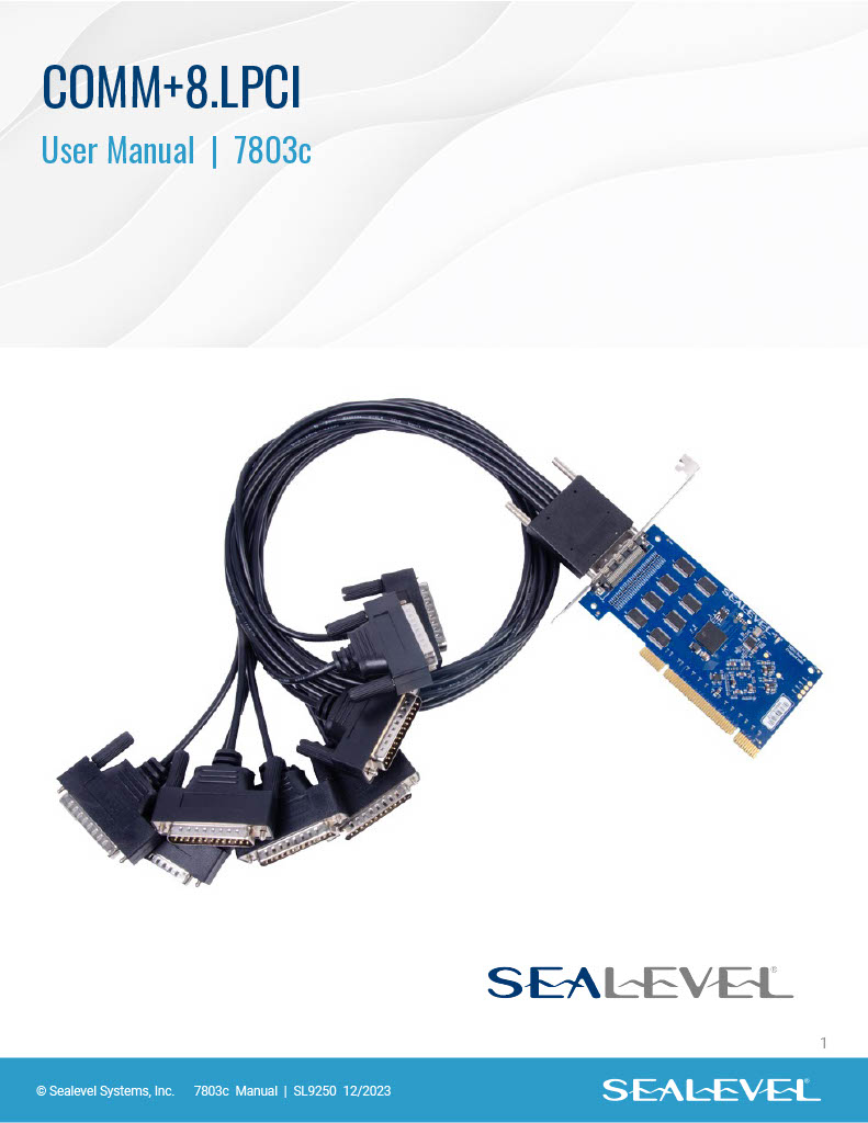 Manual: 7803c - Sealevel Systems, Inc