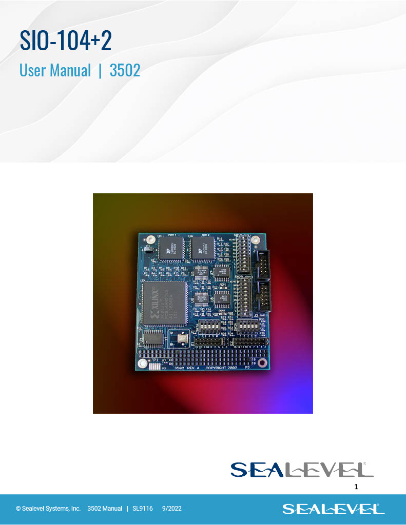 Manual: 3502 - Sealevel Systems, Inc