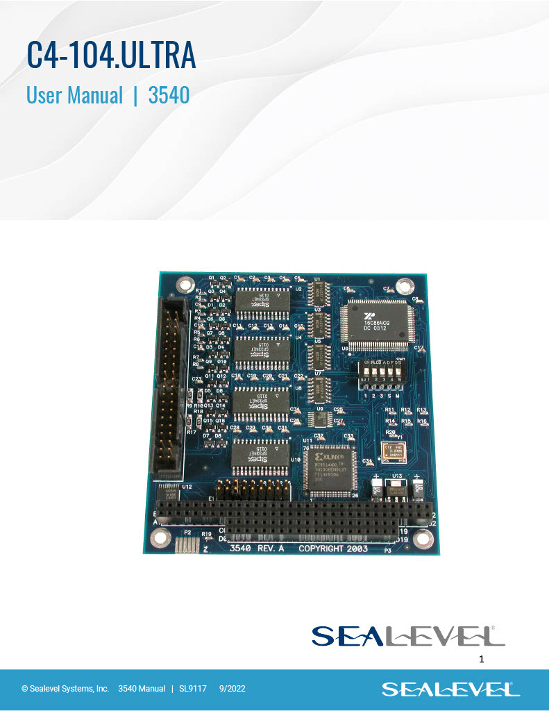 Manual: 3540 - Sealevel Systems, Inc