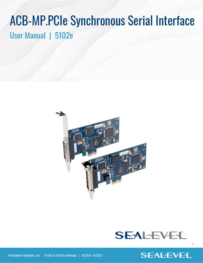 Manual: 5102e, 5102eS - Sealevel Systems, Inc