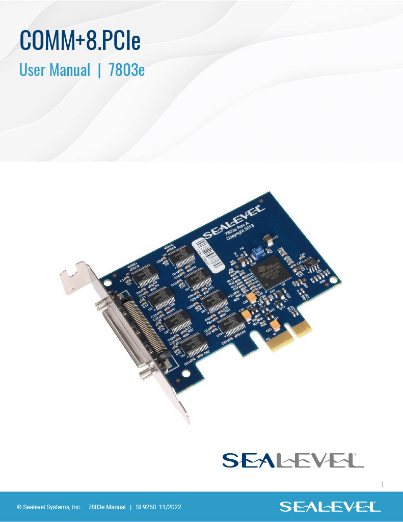 Manual: 7803e - Sealevel Systems, Inc
