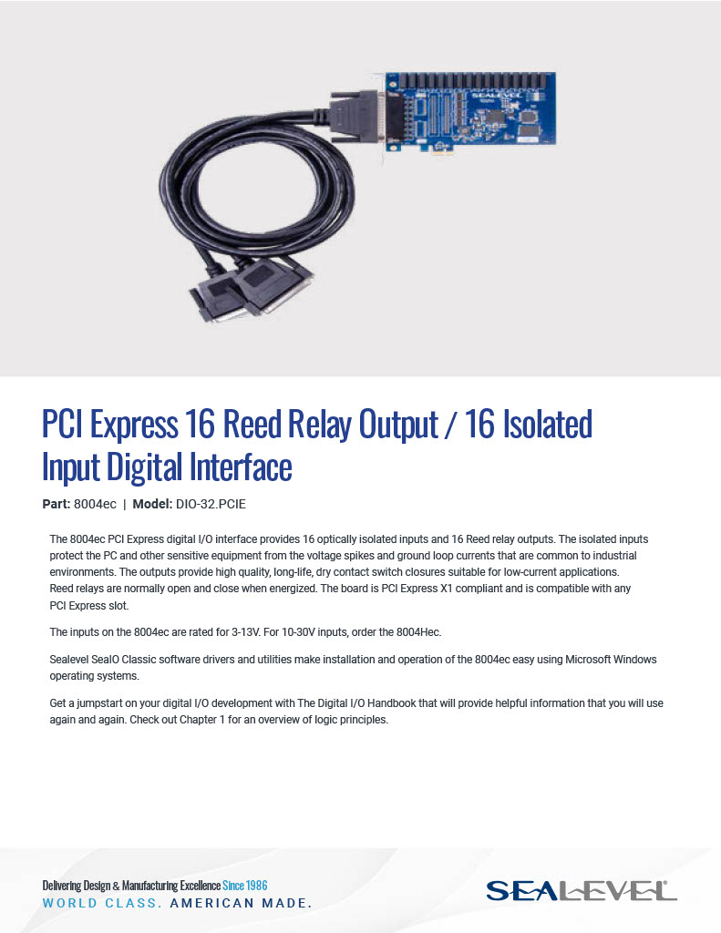 Datasheet: 8004ec - Sealevel Systems, Inc