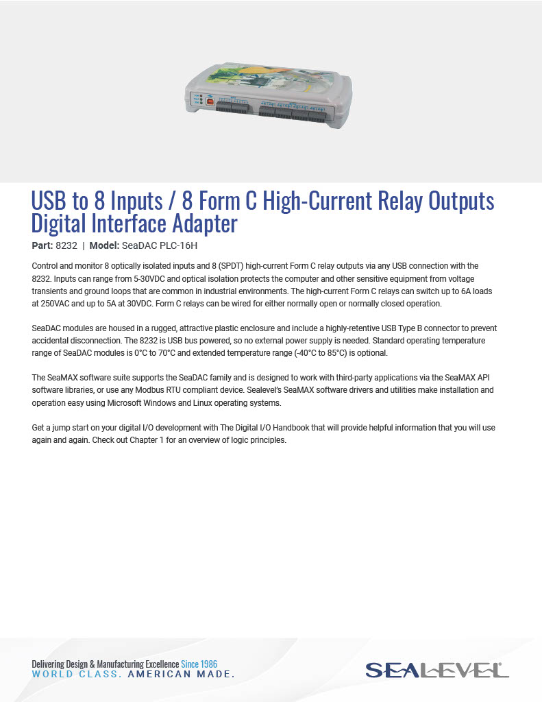 Datasheet: 8232 - Sealevel Systems, Inc