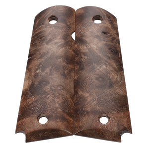 1911 Grips, Full-Size, Claro Walnut Burl, Beveled Bottom (EW1-227)