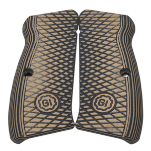 CZ-75 Grips, Full-Size, G10 Mid-Tac, Black / Tan