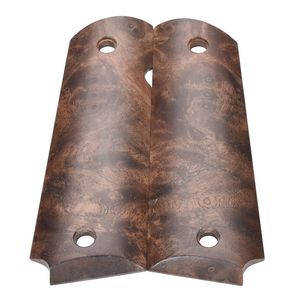 1911 Grips, Full-Size, Claro Walnut Burl, Beveled Bottom (EW1-116)