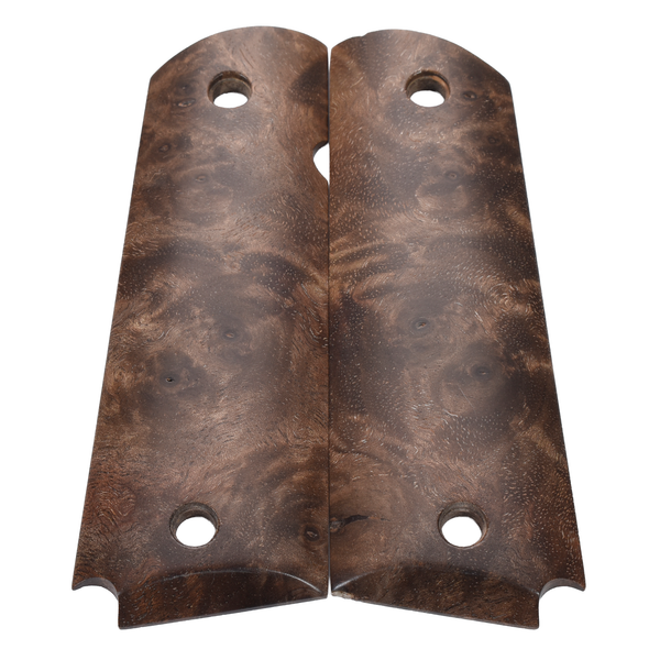 1911 Grips, Full-Size, Claro Walnut Burl, Beveled Bottom (EW1-222)