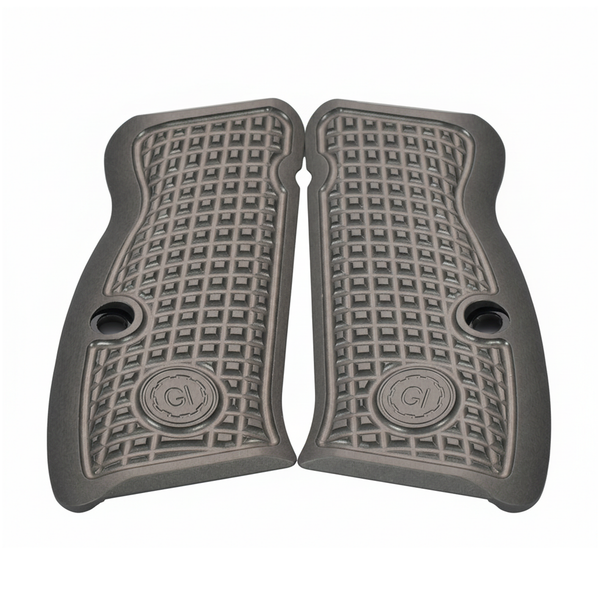 CZ-75 FRAG Grips, Compact, Aluminum, Gunmetal Gray