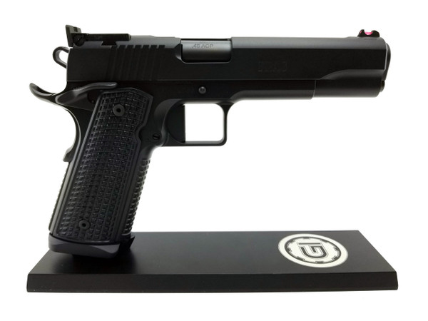 The FRAG Squared Blackout Custom 1911 chambered in 9mm, 38 Super, and 45, custom made in Huntsville, Arkansas.