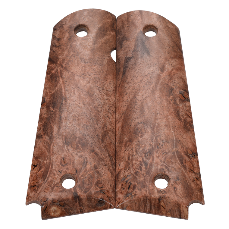 1911 Grips, Full-Size, Maple Burl, Beveled Bottom (EW1-232)
