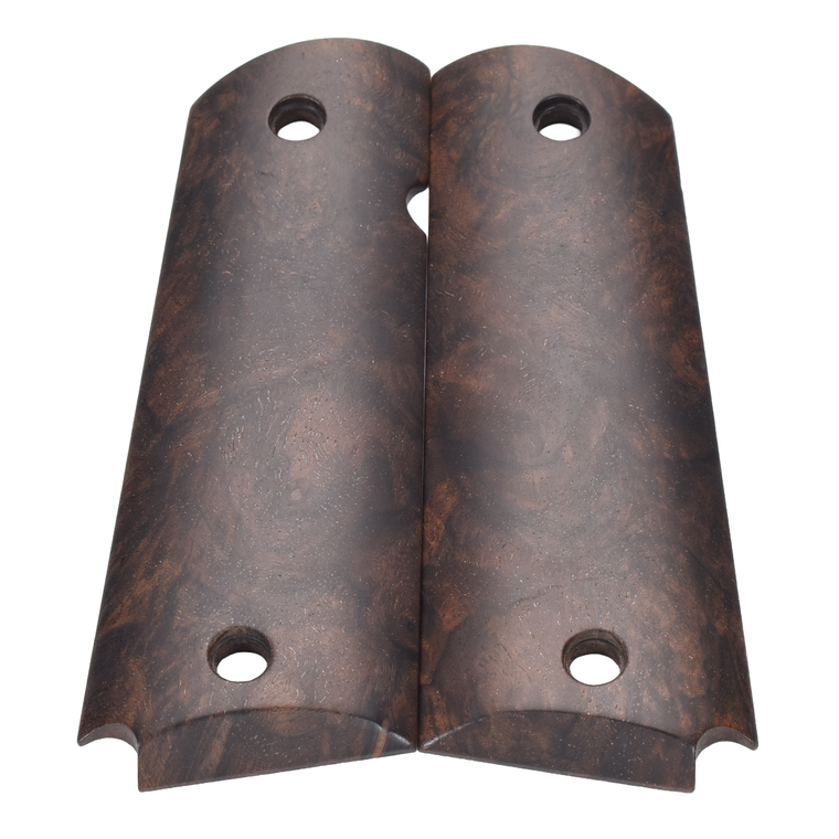 1911 Grips, Full-Size, Claro Walnut Burl, Beveled Bottom (EW1-166)