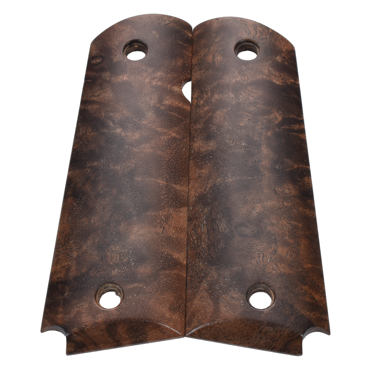 1911 Grips, Full-Size, Claro Walnut Burl, Beveled Bottom (EW1-225)