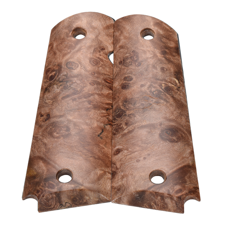 1911 Grips, Full-Size, Maple Burl, Beveled Bottom (EW1-173)