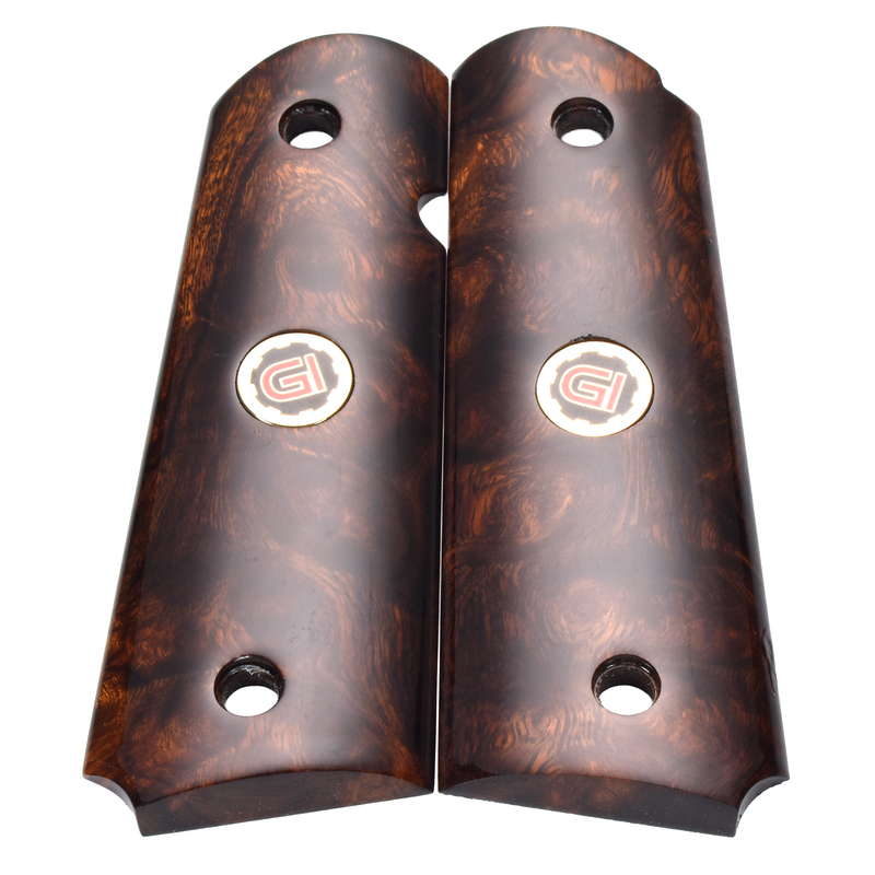  1911 Grips, Full-Size, Desert Ironwood by Jennen Kustoms, Beveled Bottom (EW1-200)