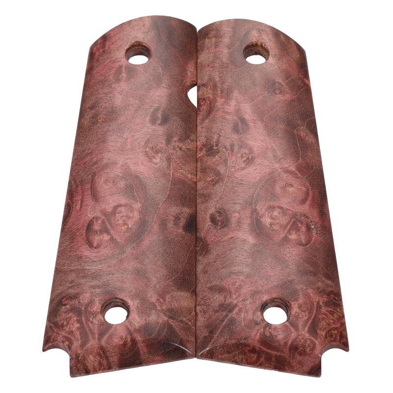 1911 Grips, Full-Size, Maple Burl, Beveled Bottom (EW1-233)