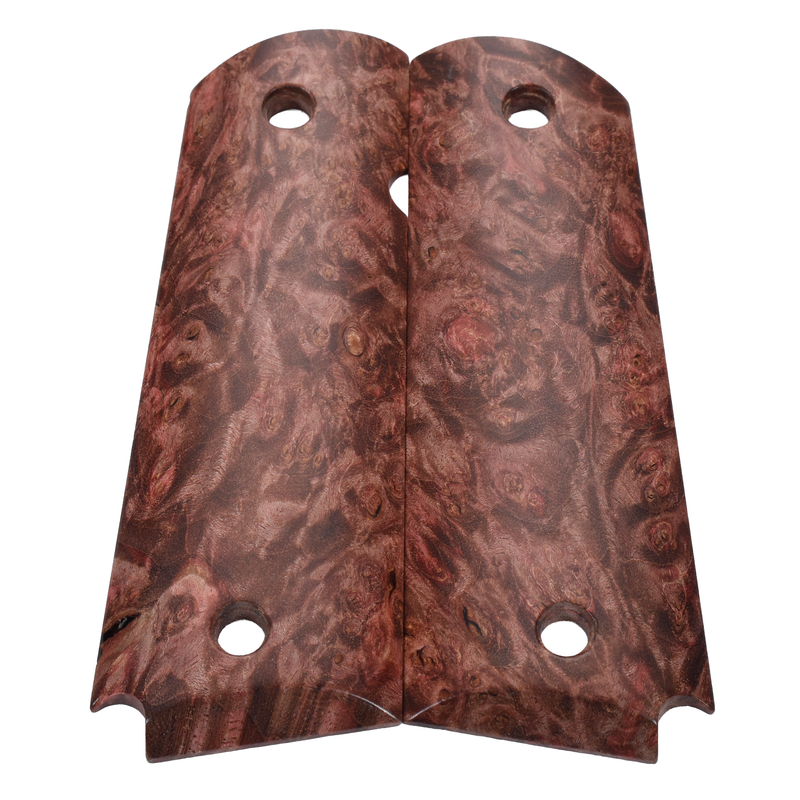 1911 Grips, Full-Size, Maple Burl, Beveled Bottom (EW1-234)