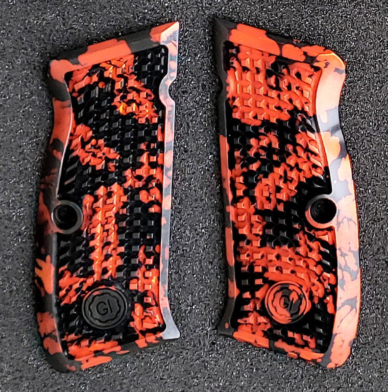 CZ 75 Full Size Custom Anodized Grip (Orange/Black) EW2-47