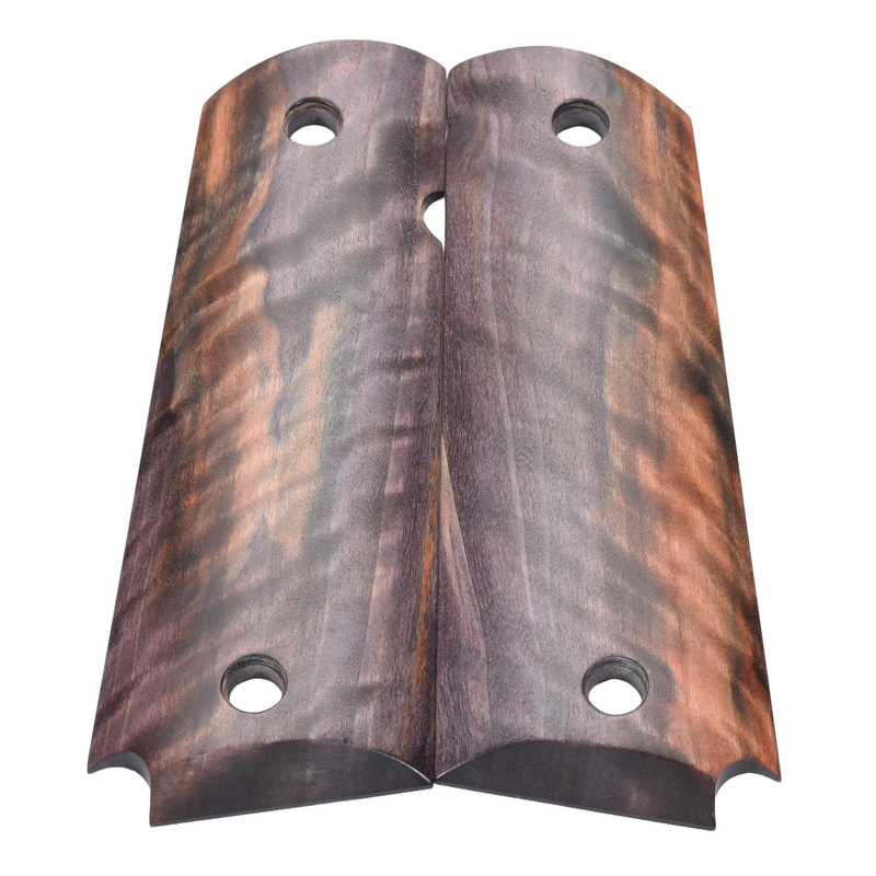 1911 Grips, Full-Size, Curly Poplar, Beveled Bottom (EW1-134)