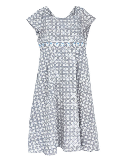 Flare V-Neck Dress - Cloudy Truntum