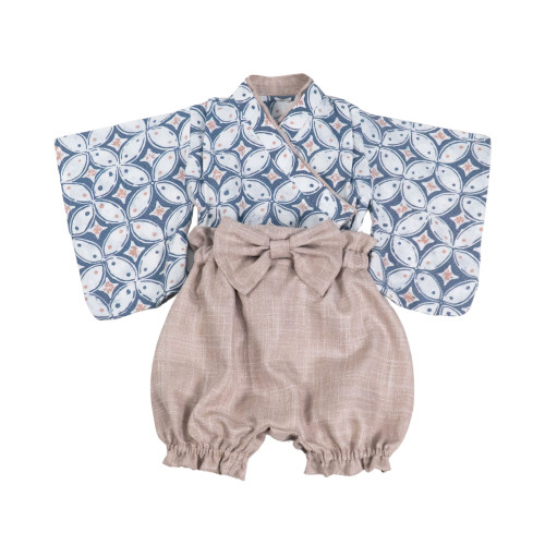 Kids Kimono - White Teal x Chai (Special Collection)