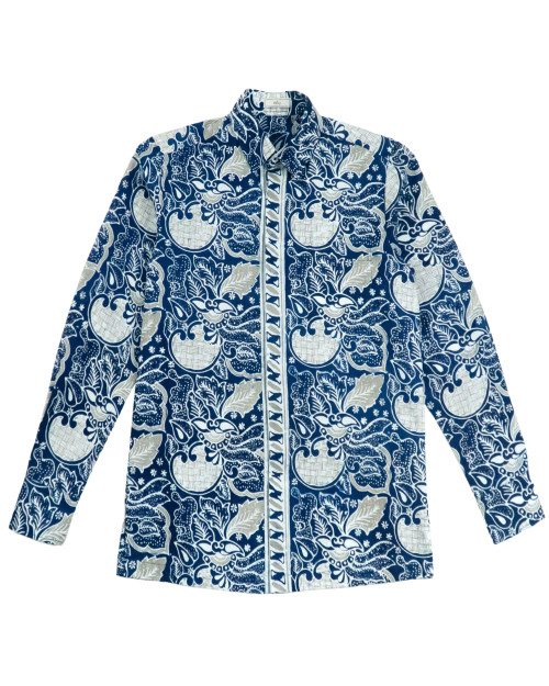 Standard Long Sleeves Shirt - Navy & Green Mabolo