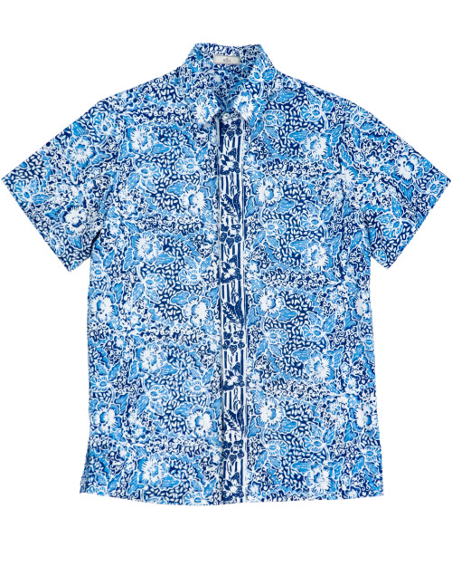 Standard Short Sleeves Shirt - Blue Floret