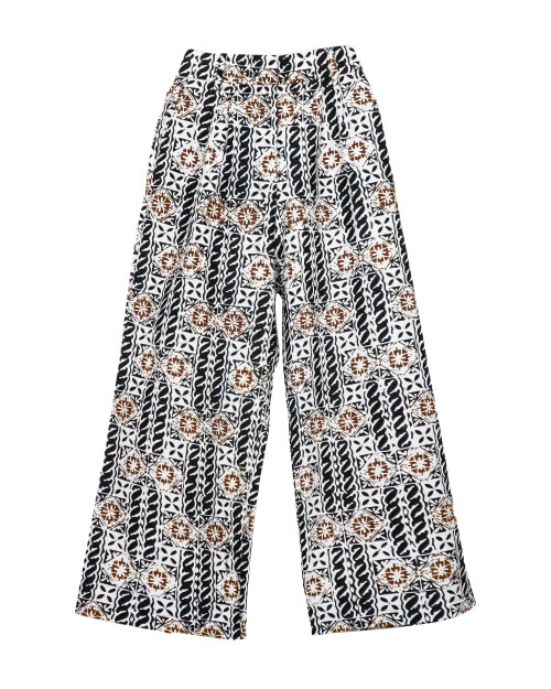 Batik Wide Pants - Kawung Twist in Brown