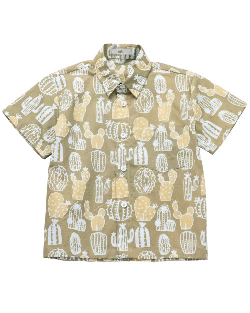 Boys Batik Shirt - Cactus Moss