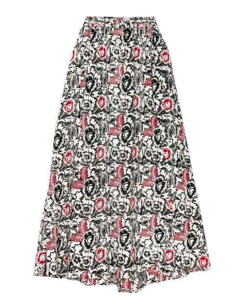 Gather Skirt Flare - Rosa Red