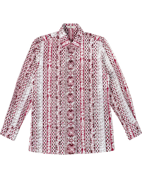 Standard Long Sleeves Shirt - Parang Sulur in Red