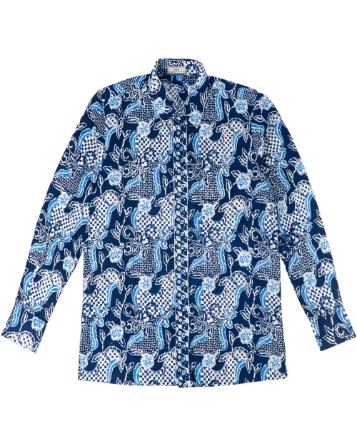 Standard Long Sleeves Shirt - Navy Feathered