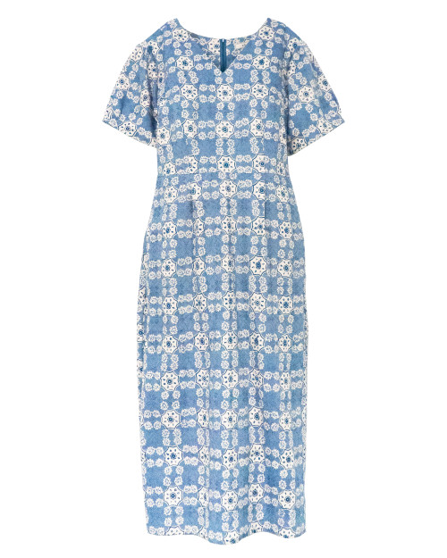 Puff Sleeve Dress - Gringsing Star in Blue