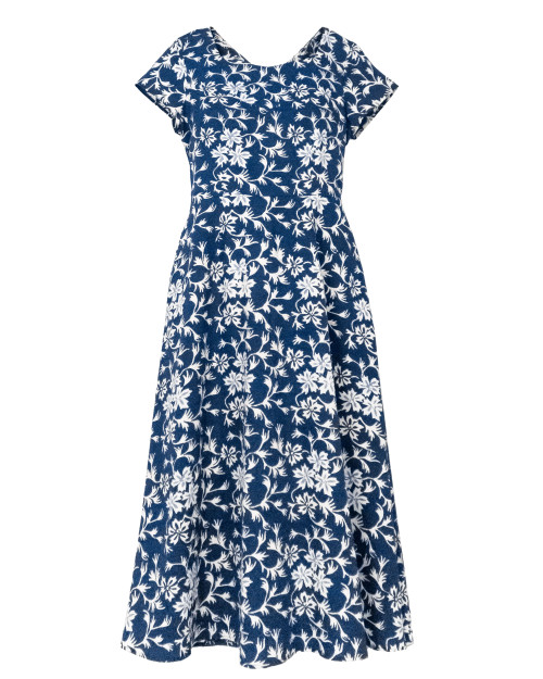 Flare V-Neck Dress - Navy Anyelir