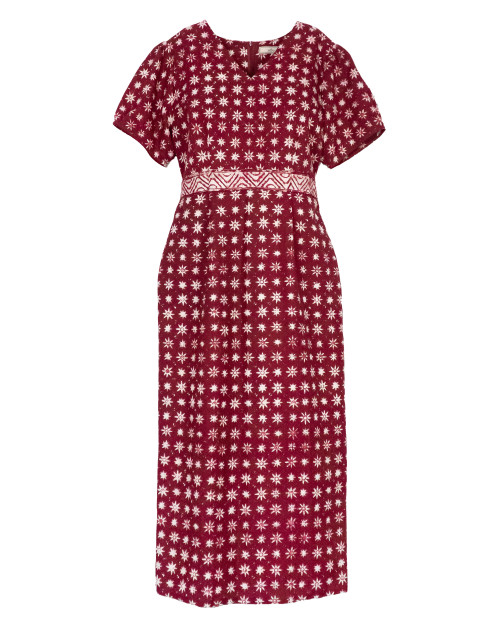 Puff Sleeves Dress - Red Truntum