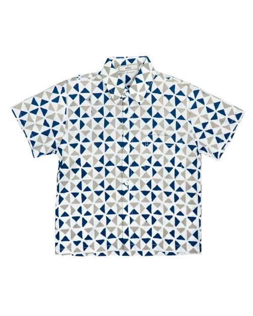 Kids Batik Shirt - Triangle Navy