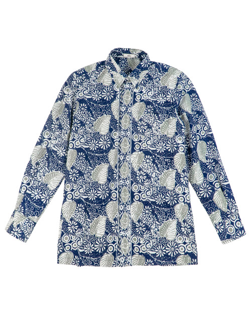 Standard Long Sleeves Shirt - Summer Blooms on Navy