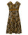 Flare V-Neck Dress - Dancing Lotus on Black