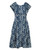 Flare V-Neck Dress - Dancing Lotus on Navy