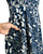 Flare V-Neck Dress - Dancing Lotus on Navy