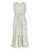 Gather Hem Dress - Flowery Green on White