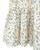 Gather Hem Dress - Flowery Green on White